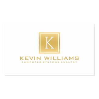 Simple Modern White & Gold Geometric Accent Standard Business Card