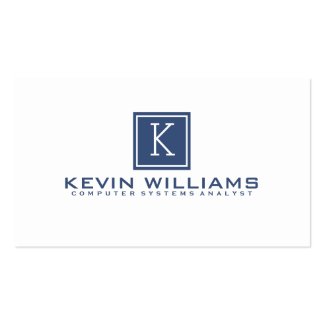 Simple Modern White & Navy-Blue Geometric Accent Standard Business Card