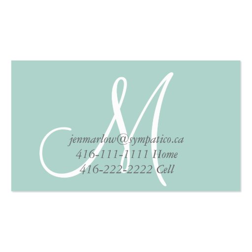 Simple Mommy Calling Card Business Cards (back side)