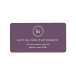 Simple Monogram Address Label
