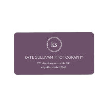 Simple Monogram Address Label