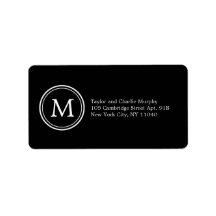 Simple Monogram Address Labels - Customizable Colo