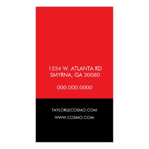 Simple Monogram Business Card (Red) (back side)