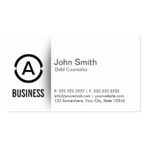 Simple Monogram Debt Counselor Business Card