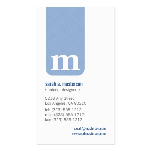 Simple Monogram Designer Business Card (lilac) (front side)