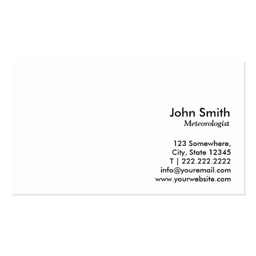 Simple Monogram Meteorological Business Card (back side)