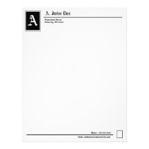 Simple Monogram Personal Letterhead
