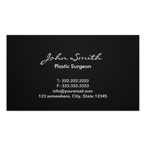 Simple Monogram Plastic Surgeon Business Card (back side)