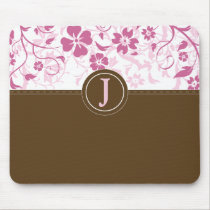 Simple Monogrammed Pink Mousepad mousepads