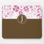 Simple Monogrammed Pink Mousepad