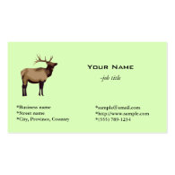 Simple moose light green business cards. business card template