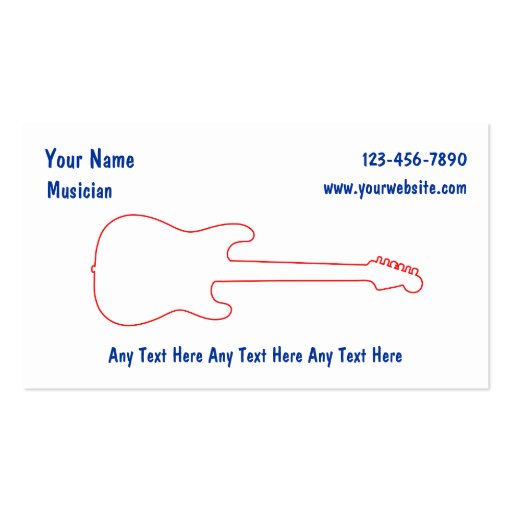 Simple Music Business Cards (front side)