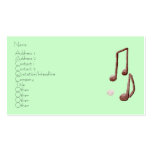 SIMPLE MUSIC NOTES profile card business cards