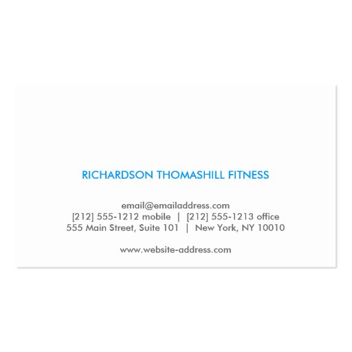 SIMPLE NAME with BLUE DOT Business Card (back side)