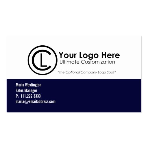 Simple Navy Blue Business Cards (front side)