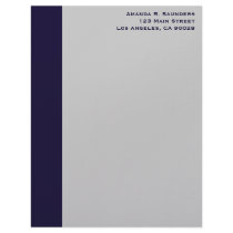 simple navy blue grey letterhead by DonnaGraysonAbstract simple navy blue grey letterhead