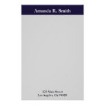 Simple navy blue grey stationery