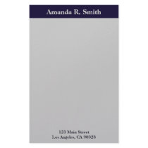 Simple navy blue grey stationery by DonnaGraysonAbstract Simple navy blue grey stationery