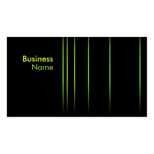 Simple Neon Vertical Lines Business Card (black) (front side)