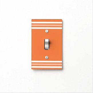 Simple Orange And White Stripes Light Switch Cover