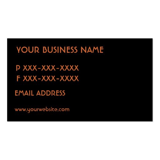 Simple orange fade monogram business cards (back side)