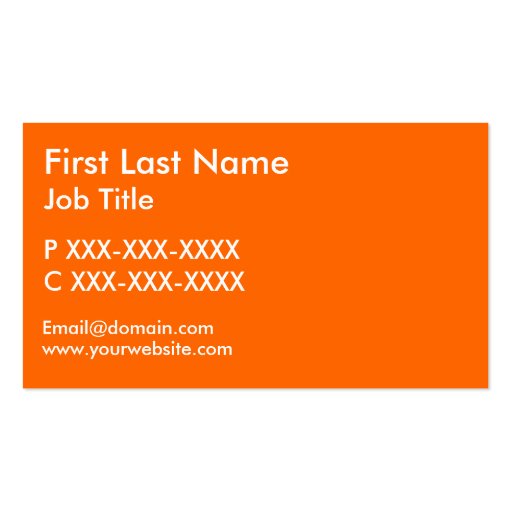 Simple orange moose business cards (back side)