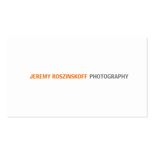 Simple Orange Text Business Card (front side)