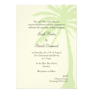 Simple Palm Tree Wedding Invitation