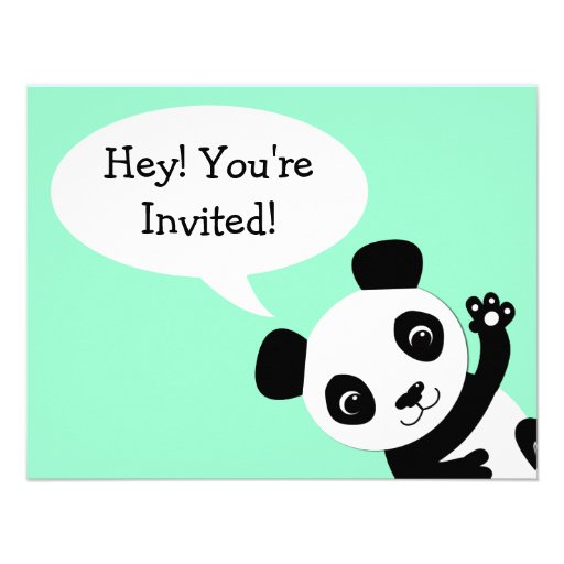 Simple Panda bear Birthday Invitation