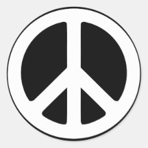 Simple Peace Sign Round Stickers
