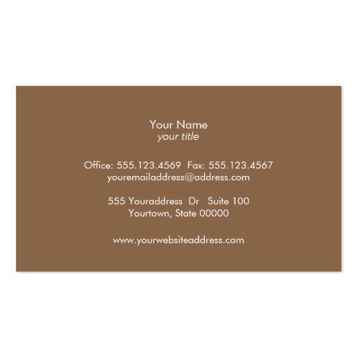 Simple Personal Chef Catering Business Card Template (back side)