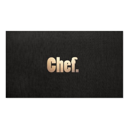 Simple Personal Chef  Faux Black Linen and Gold Business Card Templates
