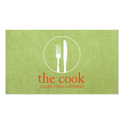 Simple Personal Chef Modern Catering Green Business Cards