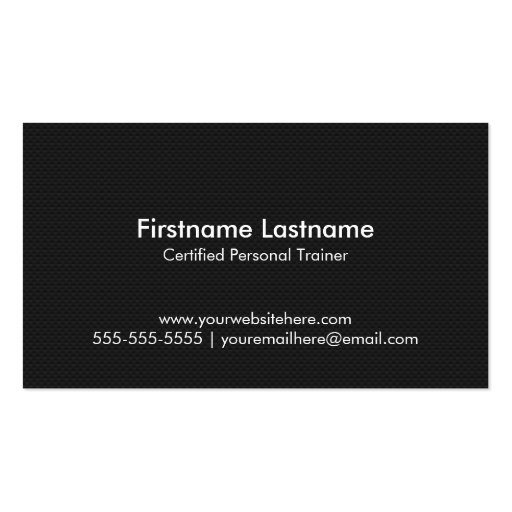 Simple Personal Trainer Fitness Business cards (back side)