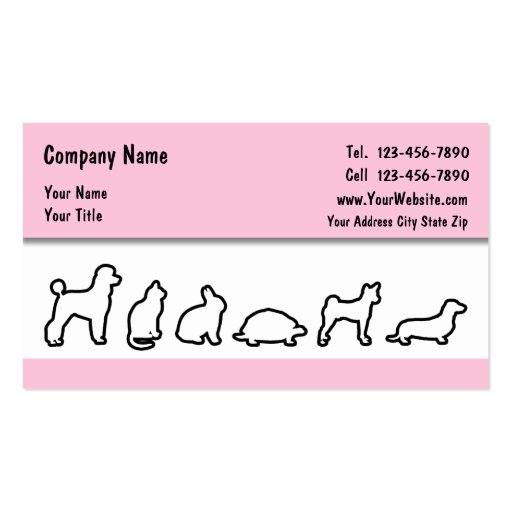 Simple Pet Business Cards (front side)