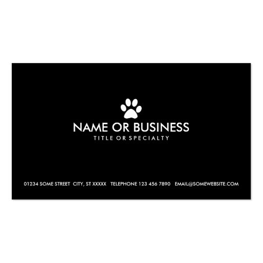 simple pet paw business card template