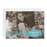Simple Photo Graduation Announcement (aqua)