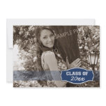 Simple Photo Graduation Announcement (navy)