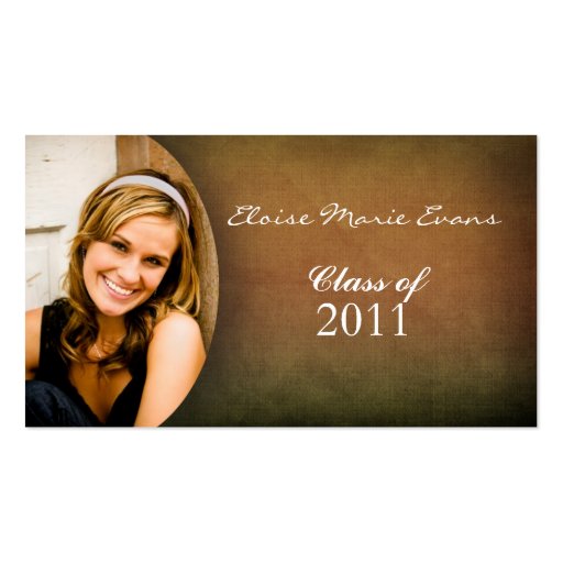 Simple photo Graduation Rep card Business Card Template (front side)