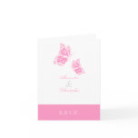 Simple Pink Butterfly RSVP Note