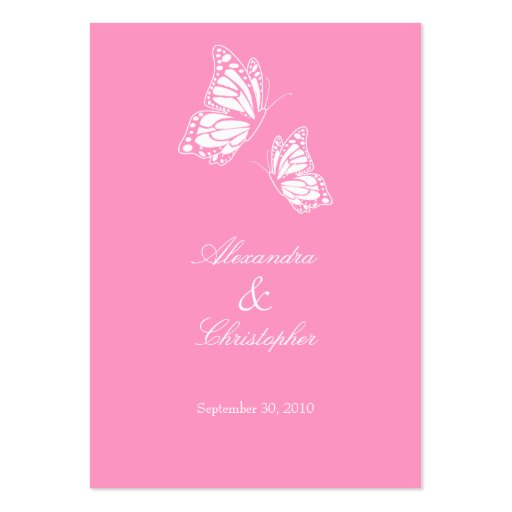 Simple Pink Butterfly Save The Date Wedding Mini Business Card Templates (back side)