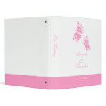 Simple Pink Butterfly Wedding Planner Album Vinyl Binders