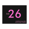 Simple Pink Customizable Save the Date postcards by patricklori Simple Pink Customizable Save the Date postcards
