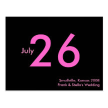 Simple Pink Customizable Save the Date Postcard