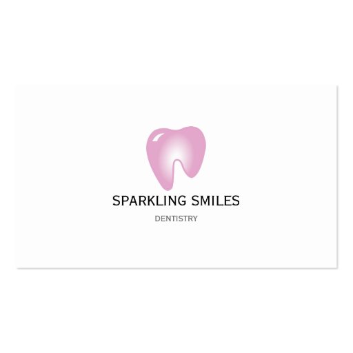 Simple Pink Dentist Business Card (front side)