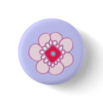 Simple Pink Flower Button buttons