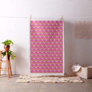 Simple pink flower on pink, customizable fabric