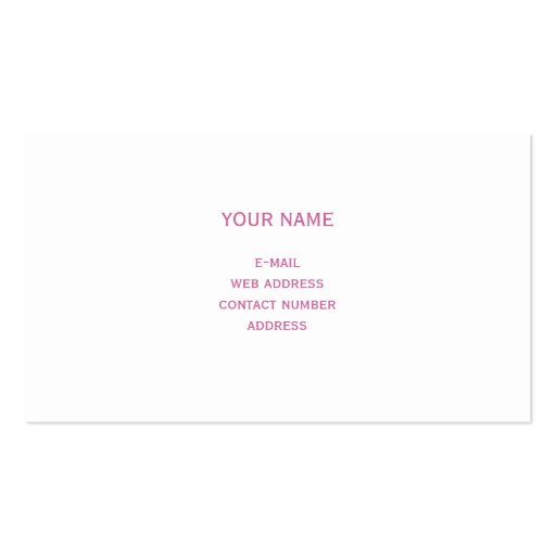 Simple Pink Glitter Business Card (back side)