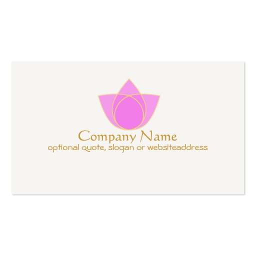 Simple Pink Lotus Flower Business Card (front side)