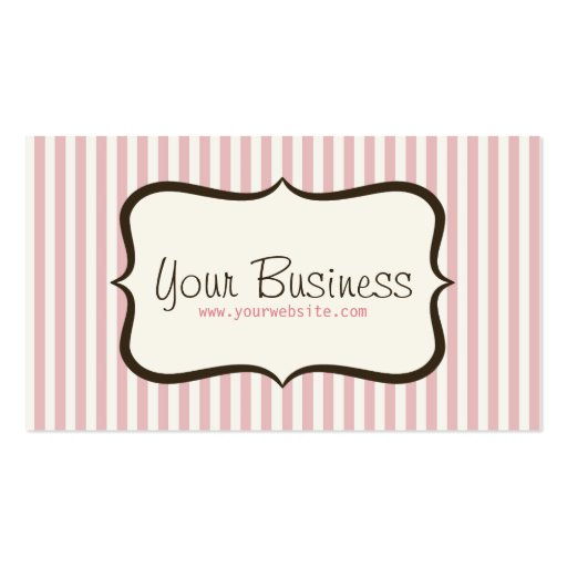 Simple Pink Stripe Business Card (front side)